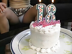 18th Bday – horny blonde gets her first dildo