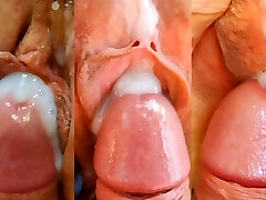 zusammenstellung von reichlichen creampies und sperma in der muschi nahaufnahme von süßer vollbusiger milf