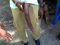 Giant Bbc! Big Black Dick Showcase At Public Bus Stop 4 Min