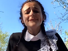 Schoolgirl Gets Pummeled In The Bushes