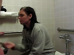 Having A Little Fun Giving A Blow-job And Being Used In Public Bathroom