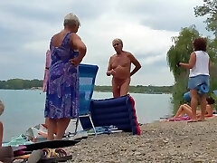 Nudist grandfather at the beach - 3