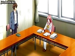 Teen redhead hentai babe with big tits gets his cock to fuck