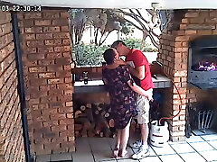 Spycam: CC TV self catering accomodation couple ravaging on front porch of nature reserve Spycam: CC TV self catering accomodation couple ravaging on front porch of nature reserve