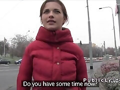 Czech amateur babe drilled in public in the car