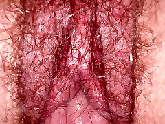 Hairy Bush macro closeup with creampie running in rivulets, Unexperienced Milf Wife on homemade sextape with the most jaw-dropping hairy bush