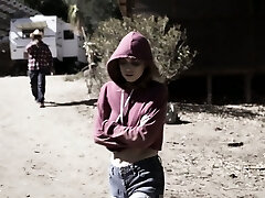 Homeless chick Jill Kassidy gets finally warmed up with strong hefty cock