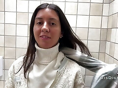 Real Porn Casting in a Public Toilet of Shopping Mall