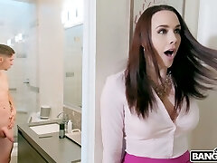 Big-chested babe with lots of birthmarks Chanel Preston takes long cock in her cunny