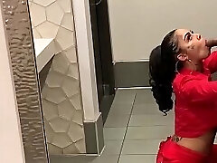 Genevieve Sinn Deep Throats Sevyan Harden&rsquo_s Big Black Cock in Public Bathroom