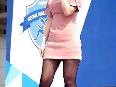 Korean show girl in black tights and heels 3