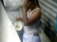 Desi girl bare-chested bathing hot hidden video Desi girl bare-chested bathing hot hidden video