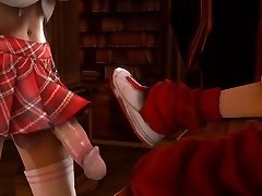 Bootylicious 3d babe gets double penetrated by two shemales