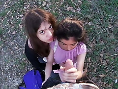 Having Fun with 2 Stranger Teenagers that come back from College