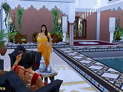 Hindi Version - Lesbo aunty Manju strap-on fuck Lakshmi - Wickedwhims