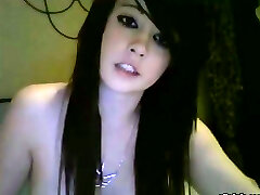 Punk chick shows off her sexy skinny body on camera