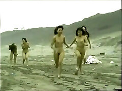 chinese naked girls running on the beach