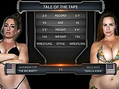 Lezzies Wrestling As Savannah Fox Controls Bella Rossi