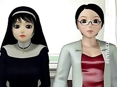 3D anime nun in stocking fuck stick twat