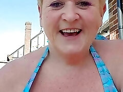 Garden boob teasing Garden boob teasing