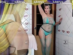A brief video from the recent past showing hot housewife Lukerya creating a finish set of erotic underwear.