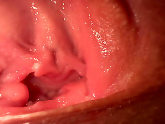 Close-up wet juicy pussy and cherry pink pucker, teen bitch is ready to fuck