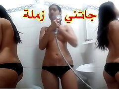 Moroccan woman having sex in the shower