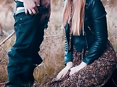 My first video with sound! Deep blowjob in the forest & huge spunk flow in my mouth - clothedpleasures
