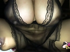 Big boobs step mom in black see thru Big boobs step mom in black see thru