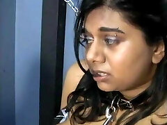 Indian gimp serving her mistress as a good slave