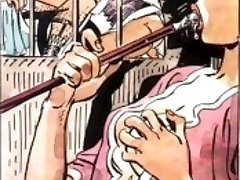 Maid choking on wrist thick cock, very pervy comic art hardcore