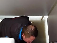 My cock getting inhaled at a Public Restroom Gloryhole 2
