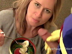 Preggo blonde Milf boned in culo by Bananaman and big banana