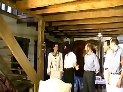 Hottie in stockings enjoys an assfucking bukkake gang-fuck