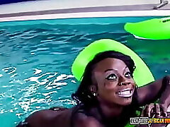 Cheeky black slut prepped for interracial orgy in sex resort Cheeky black slut prepped for interracial orgy in sex resort