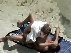 Mature Beach Fuck Movie Scene of Couple Caught on Voyeur Web Camera