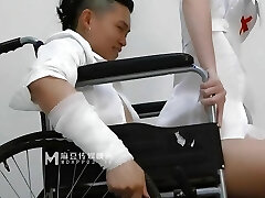 Sexy Asian nurse with hot underwear have a hardcore hump with her big dick patient