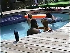 Hotwife wives interracial pool fuck