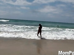 Beautiful Katalina shows her big tits in milf sex film