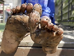 Muddy Soles - playing with mess between my toes in my back garden