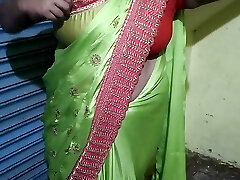 My Indian stepmom dress remove and saree wear my front side I see and record flick