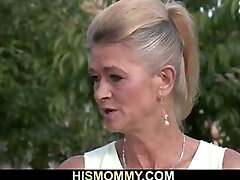 Very old mother toys stepson's teen gf’s cooch