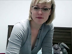 Hot Mature Blonde with Glasses and Short Hair Helping Guys Real Beauty