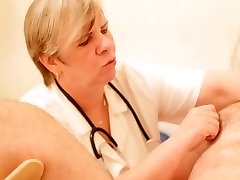 CFNM female domination mature doctor examining a pathetic gimp