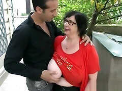 French Bbw Grannie Olga with younger guy