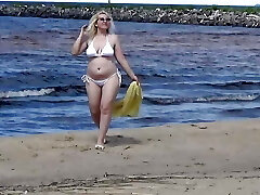 Mommy on beach 4