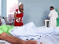 Beutiful Nurse gargles doctor and patients penis ass-fuck gape