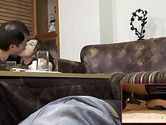 Milf Is Secretly Lusting After A Boy That's Not Her Husband Frolicking With Herself Under The Table - 3