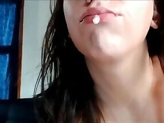 Smoking hot mother throat smash with oral creampie#