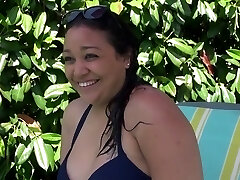 Thick Spanish Mom Boink Hard Near Outdoor Pool